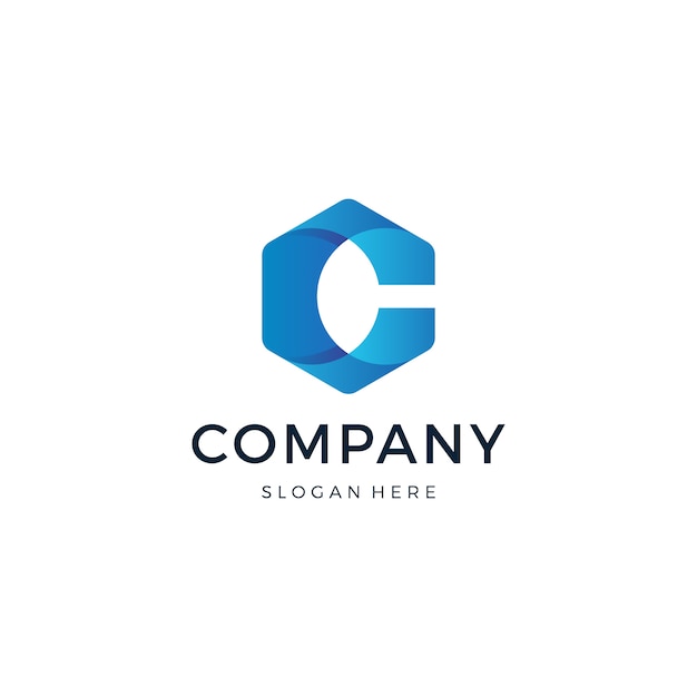 Letter c hexagon logo design