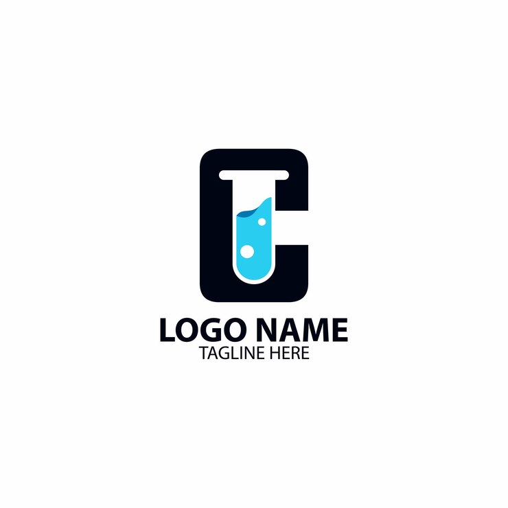 वेक्टर letter c laboratory logo design vector