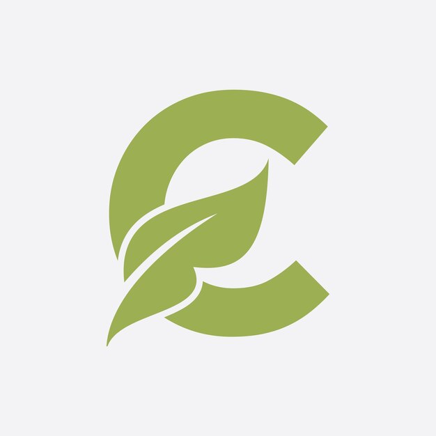 Letter C Leaf Logo Eco Farm Logotype Vector Template Organic Symbol