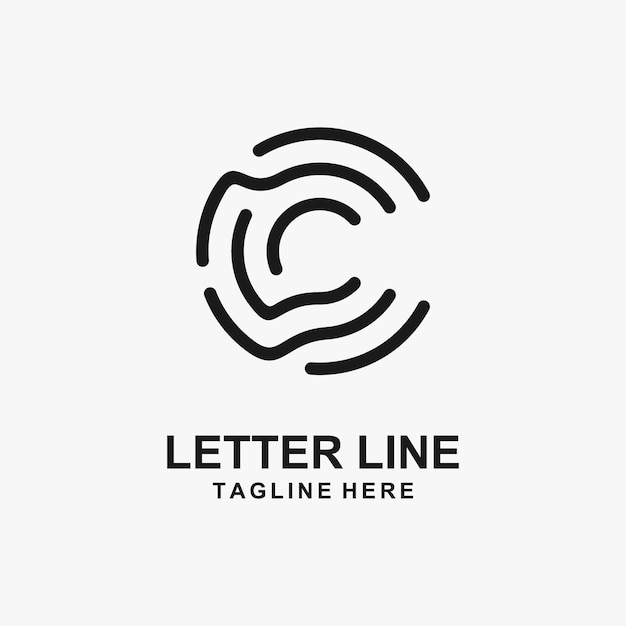 Letter C lijn logo ontwerp