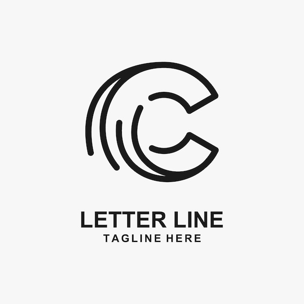 Vector letter c line logo design