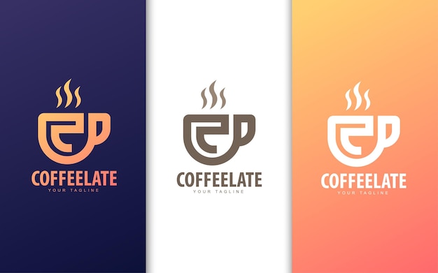 Letter C logo in coffee cup. Modern coffee shop logo concept