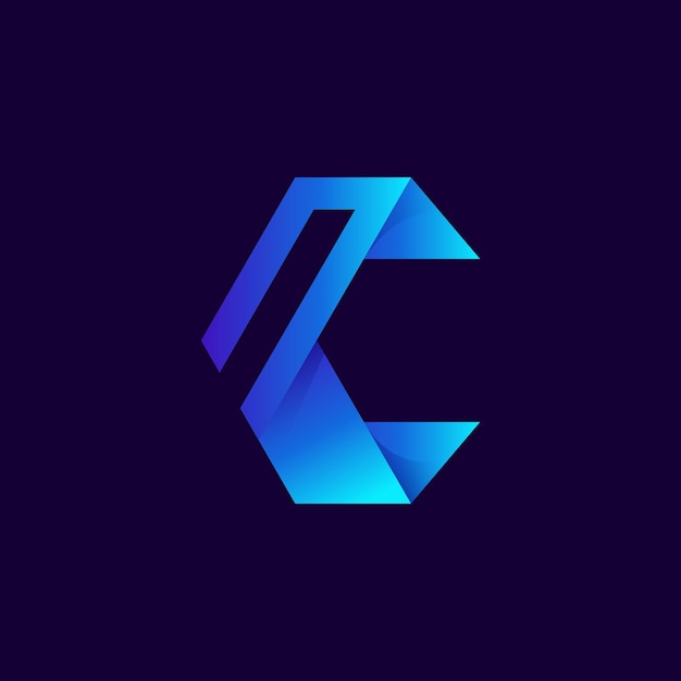 c 文字のロゴデザインのテンプレート フリーベクトル