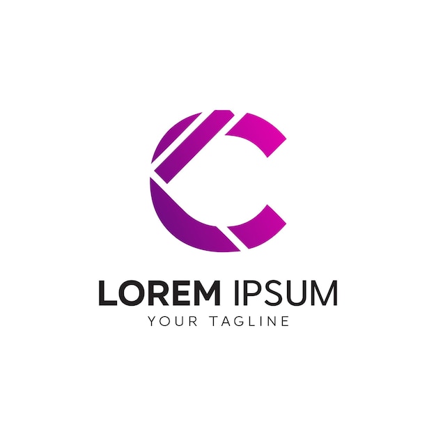 C 로고 디자인 템플릿 터 일러스트레이션