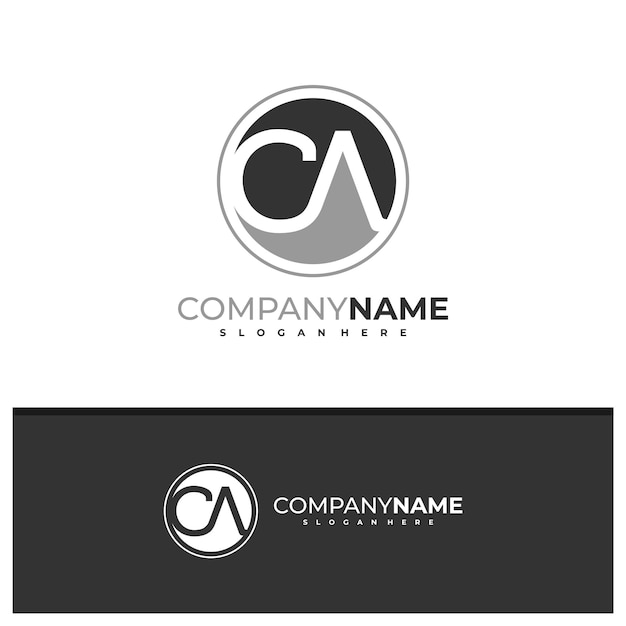 Вектор дизайна логотипа Letter CA Креативная иллюстрация шаблона концепции логотипа CA
