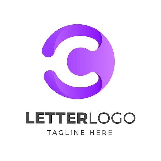 Вектор Буква c дизайн логотипа с формой круга