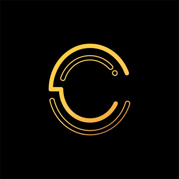 文字 c ロゴの初期デザイン ライン アート