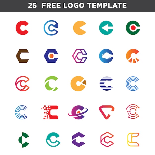 Letter c logo set