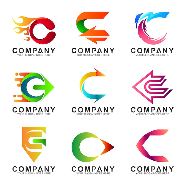 Letter c logo set