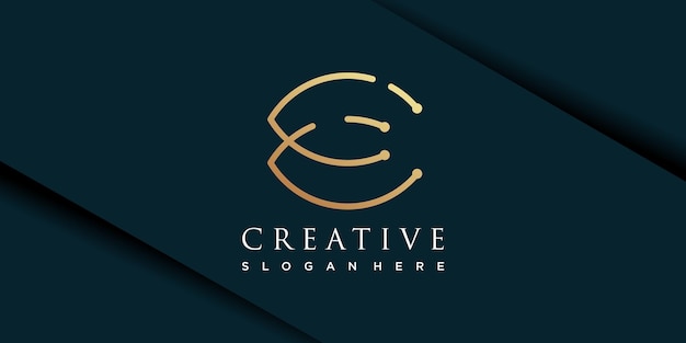 Logo della lettera c con vettore premium di design astratto