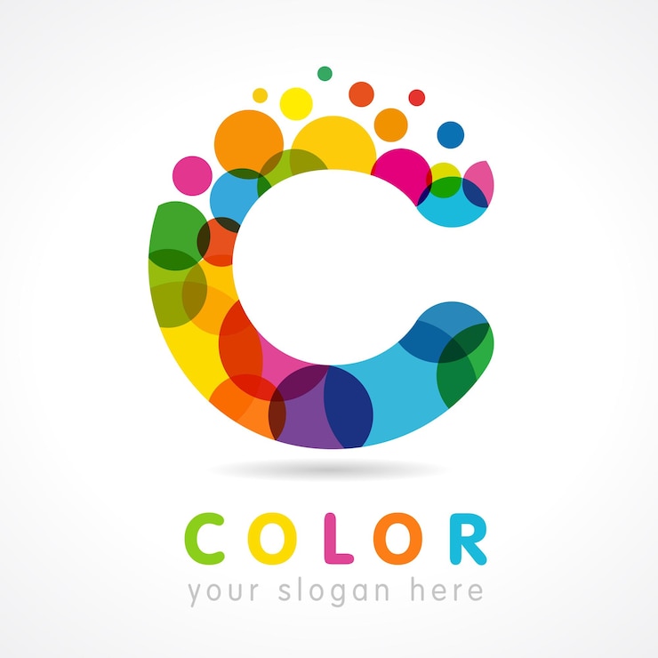 Vector letter c logotype concept. isolated abstract emblem. creative colorful design. vector template.