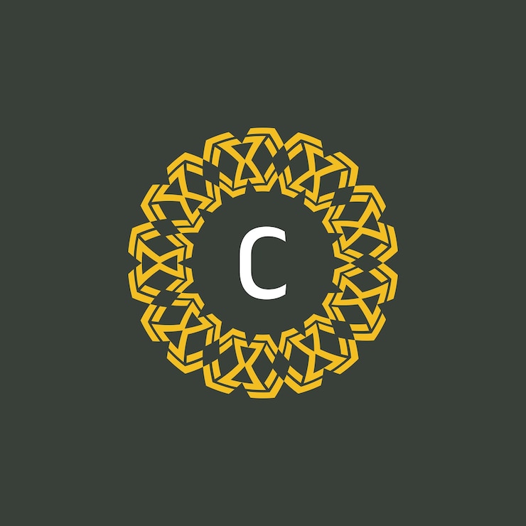 Vector letter c medallion emblem initial circle badge logo