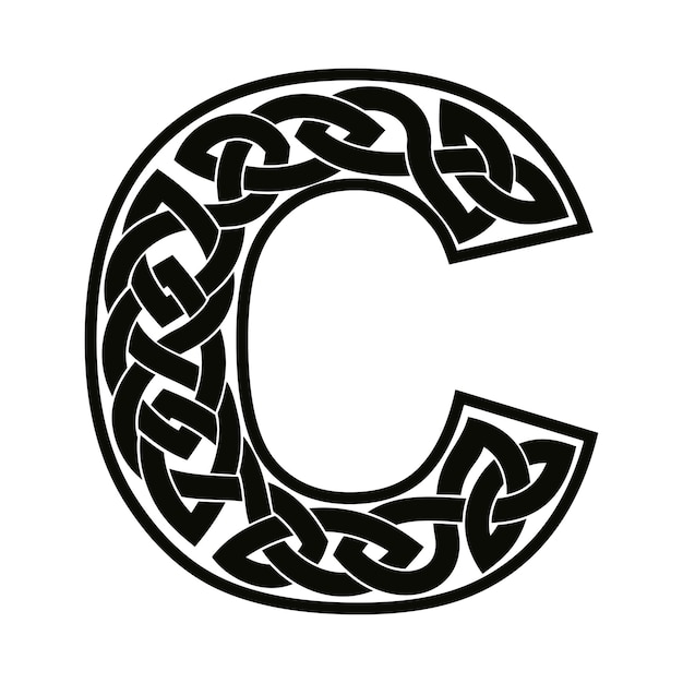 Vector letter c met keltisch ornament