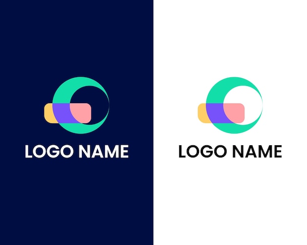 letter c moderne en kleurrijke logo-ontwerpsjabloon
