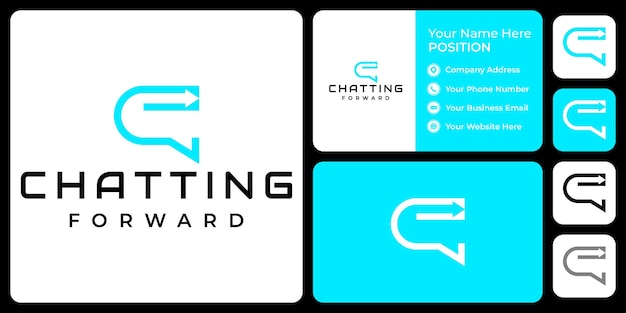 名刺テンプレートと文字cモノグラムチャットロゴデザイン