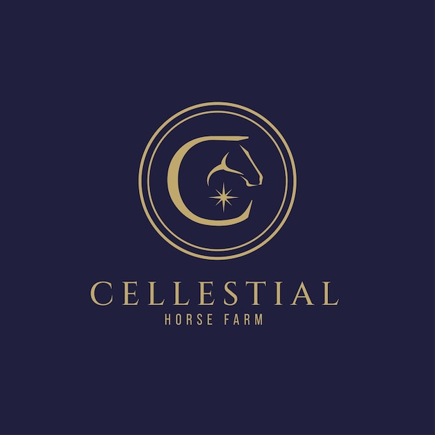 Letter c monogram horse logo letter c horse logo horse head logo