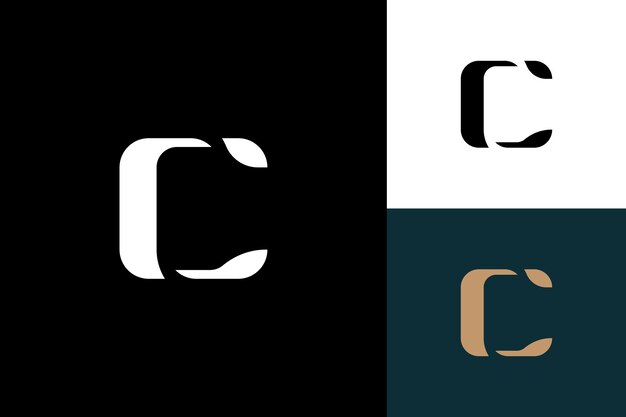 ベクトル c文字モノグラムベクトルロゴデザイン