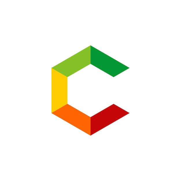 Letter C Polygonal Logo Template Illustration Design Vector EPS 10