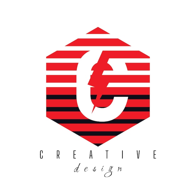 Vettore logo della lettera c power designe