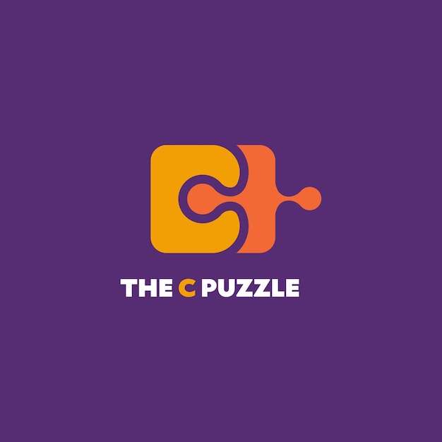 Letter C Puzzle Logo