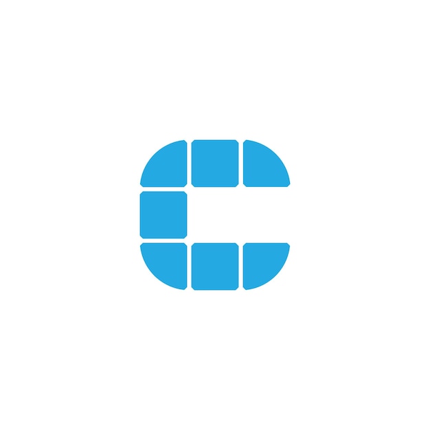 Буква C Дизайн логотипа солнечной панели