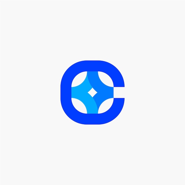 Vector letter c star-logo