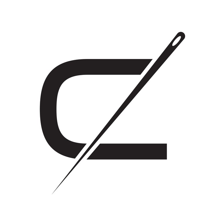 वेक्टर letter c tailor sewing needle logo design concept for embroider textile fashion cloth fabric symbol