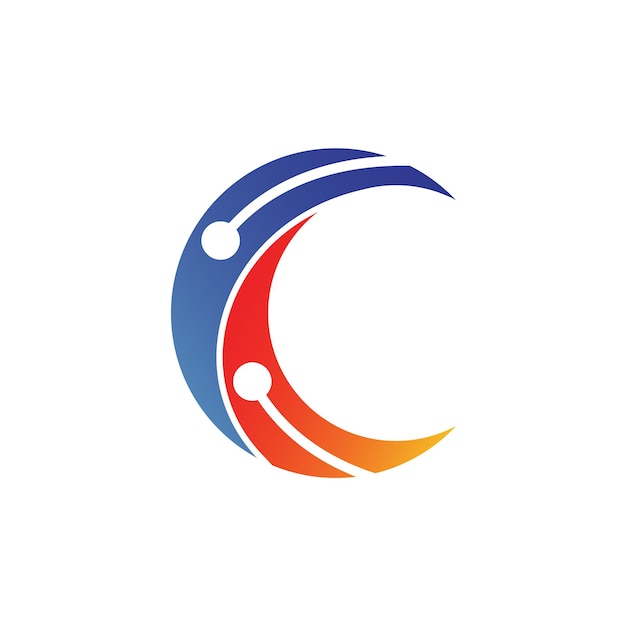 글자 c 기술 로고
