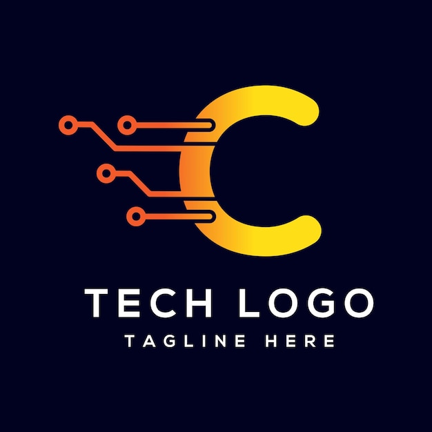 letter C technology logo made with line art style vector icon #Ad ,  #SPONSORED, #logo#line#letter#technology | Web design tutorials, Technology  logo, Lettering