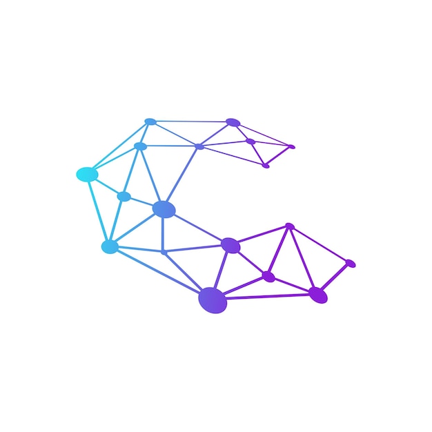 буква C технологии логотип значок векторные иллюстрации