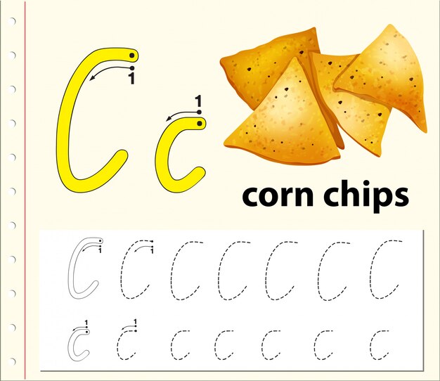 Letter c tracing alfabet werkbladen