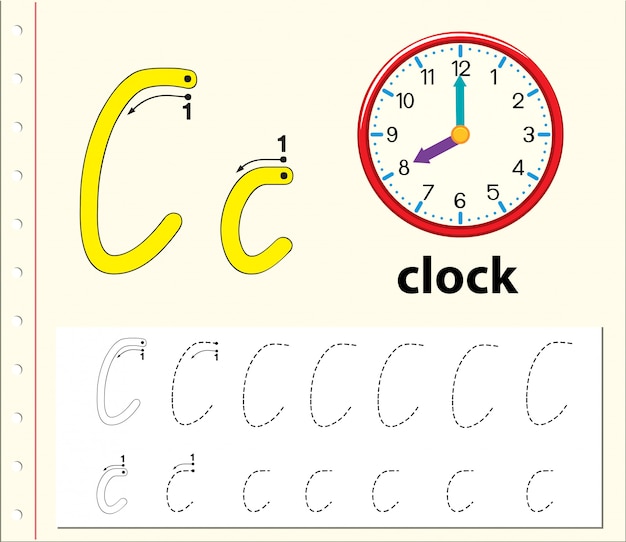 Letter c tracing alphabet worksheets