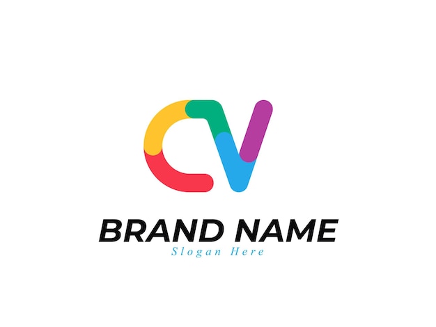 Vector letter c and v logo