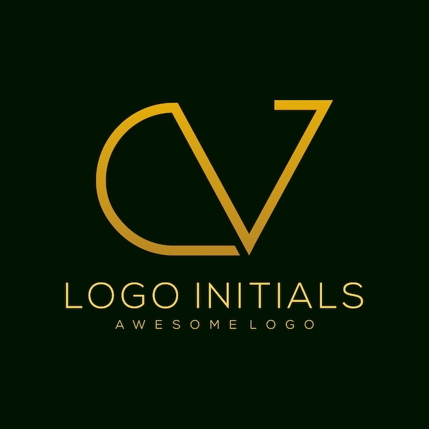 Письмо CV роскошный цвет шаблона логотипа