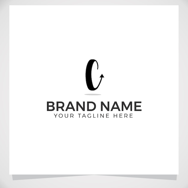 Letter C with arrow logo template