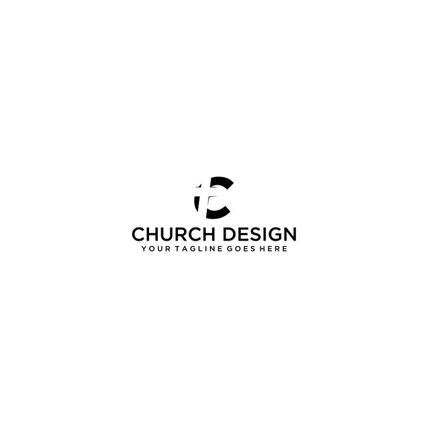 Letter c with church logo design