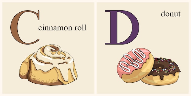 Letter c with cinnamon roll