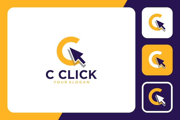 Lettera c con ispirazione per il design del logo clic