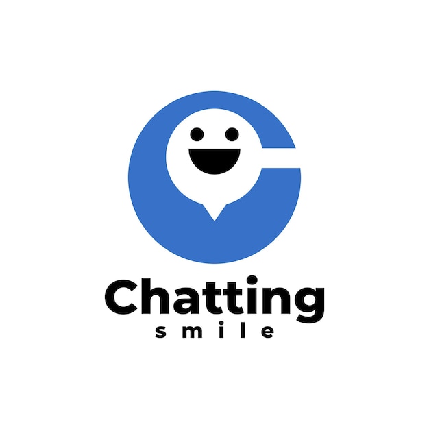 Lettera c con una faccina sorridente all'interno del modello del logo dell'app in chat