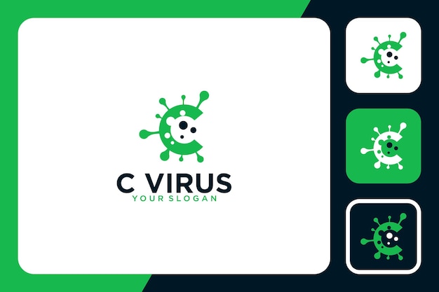 letter c with virus logo design inspiration
