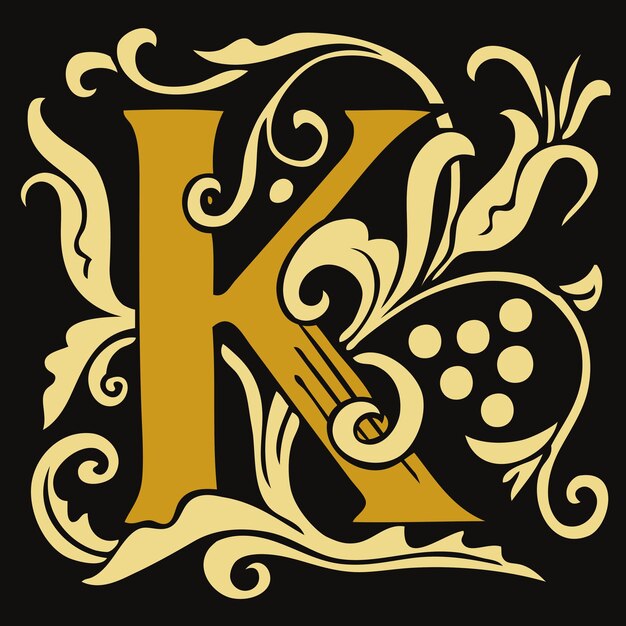 letter cartografie met luxe logo letter K