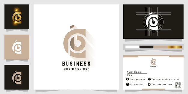 Letter Cb or Co monogram logo with business card design