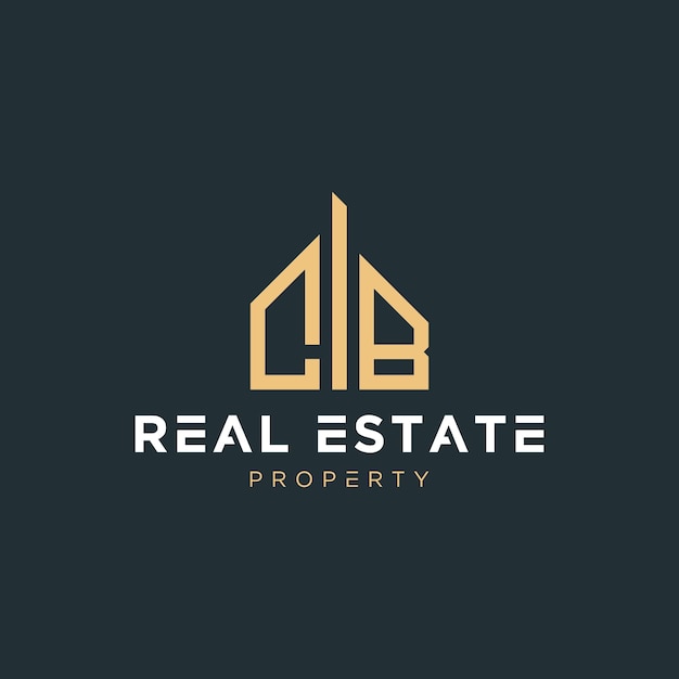Letter cb real estate, realtor, property, construction, house, home, building, or remodeling logo