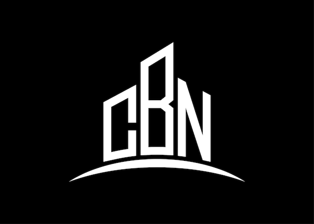 Vector letter cbn building vector monogram logo design template building shape cbn logo