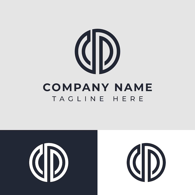 Letter CD or DC Monogram Circle Logo suitable for any business with CD or DC initials