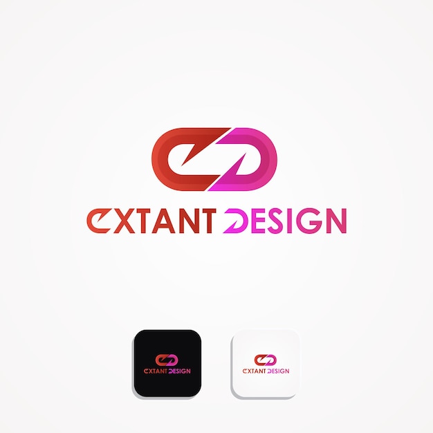 letter CD logo design template color full illustration