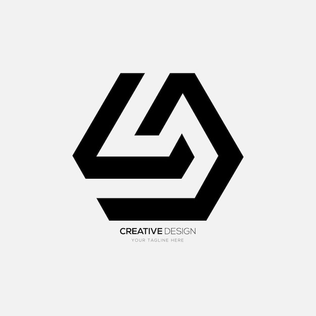 Letter cd's initiële creatieve unieke vorm negatieve ruimte monogram logo ontwerp