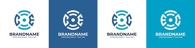 Letter CE or EC Global Technology Monogram Logo suitable for any business with CE or EC initials
