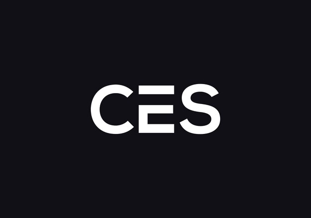Литературный дизайн логотипа CES Векторный шаблон Резюме Литература CES Связанный логотип
