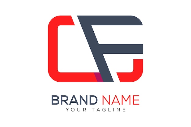 Letter cf logo design template